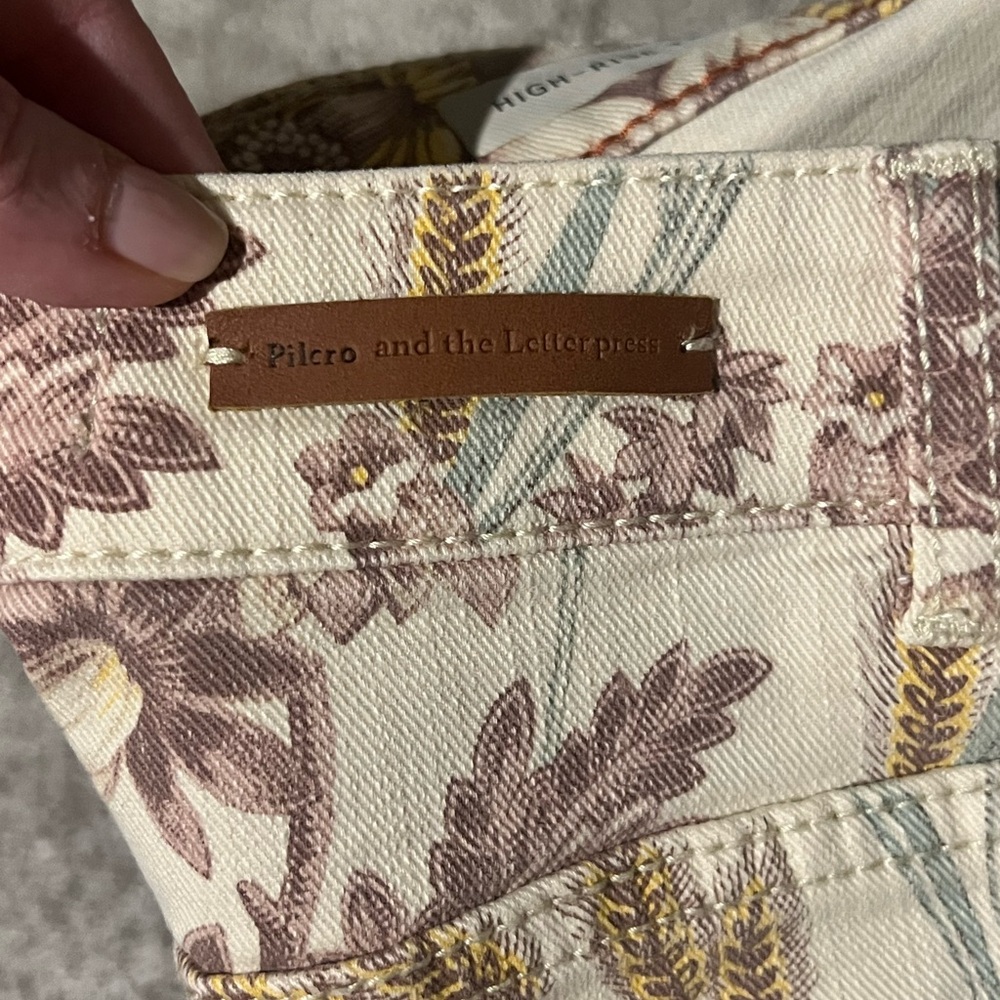 Anthropologie Pilcro & The Letterpress The High Rise Trouser Bootcut Floral Sz30 - Picture 5 of 13